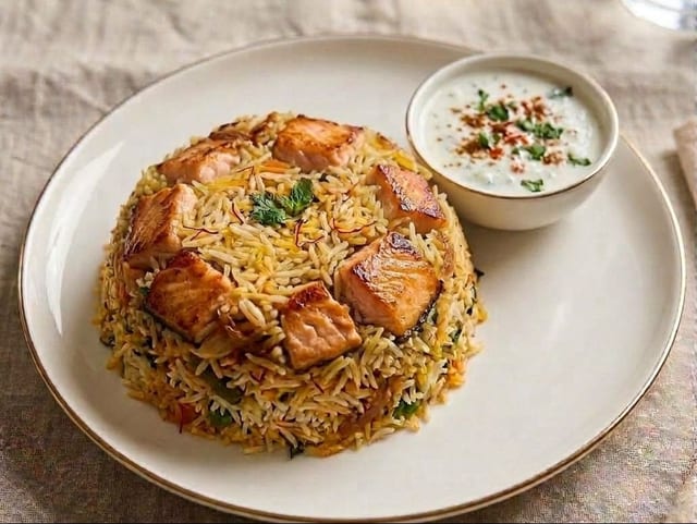 Salmon Biryani.