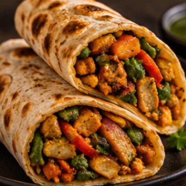 Veg Kathi Roll (Vegan).