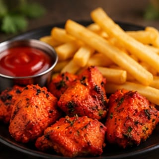 Kids Boneless Tandoori Chicken With Fries