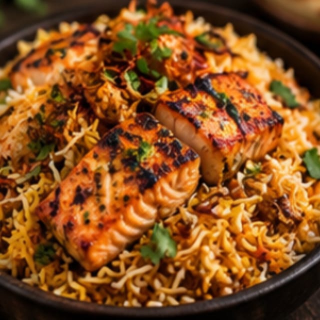 Salmon Biryani.